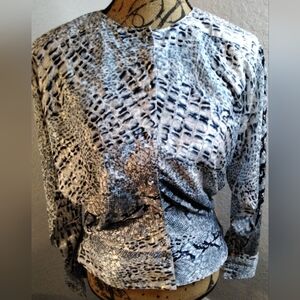 Stylish Women's Blue and White Top